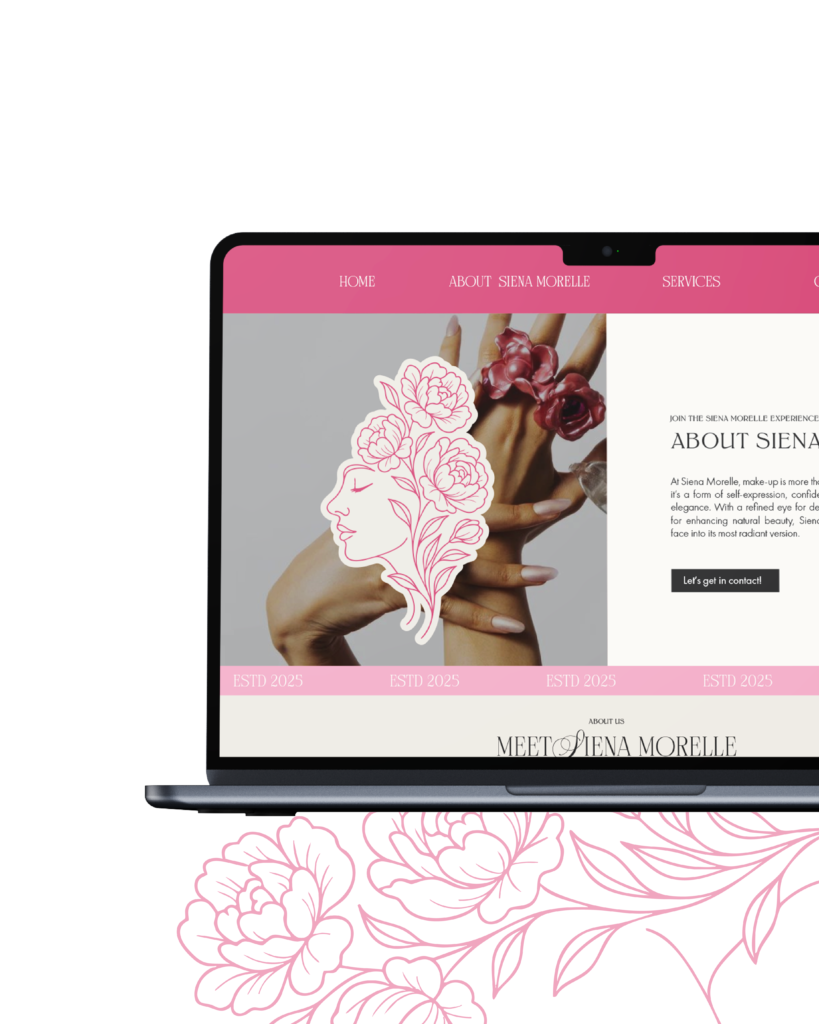 Webdesign for a Make up Artist, Made by Graphicbyindy based in Nijmegen, Netherlands