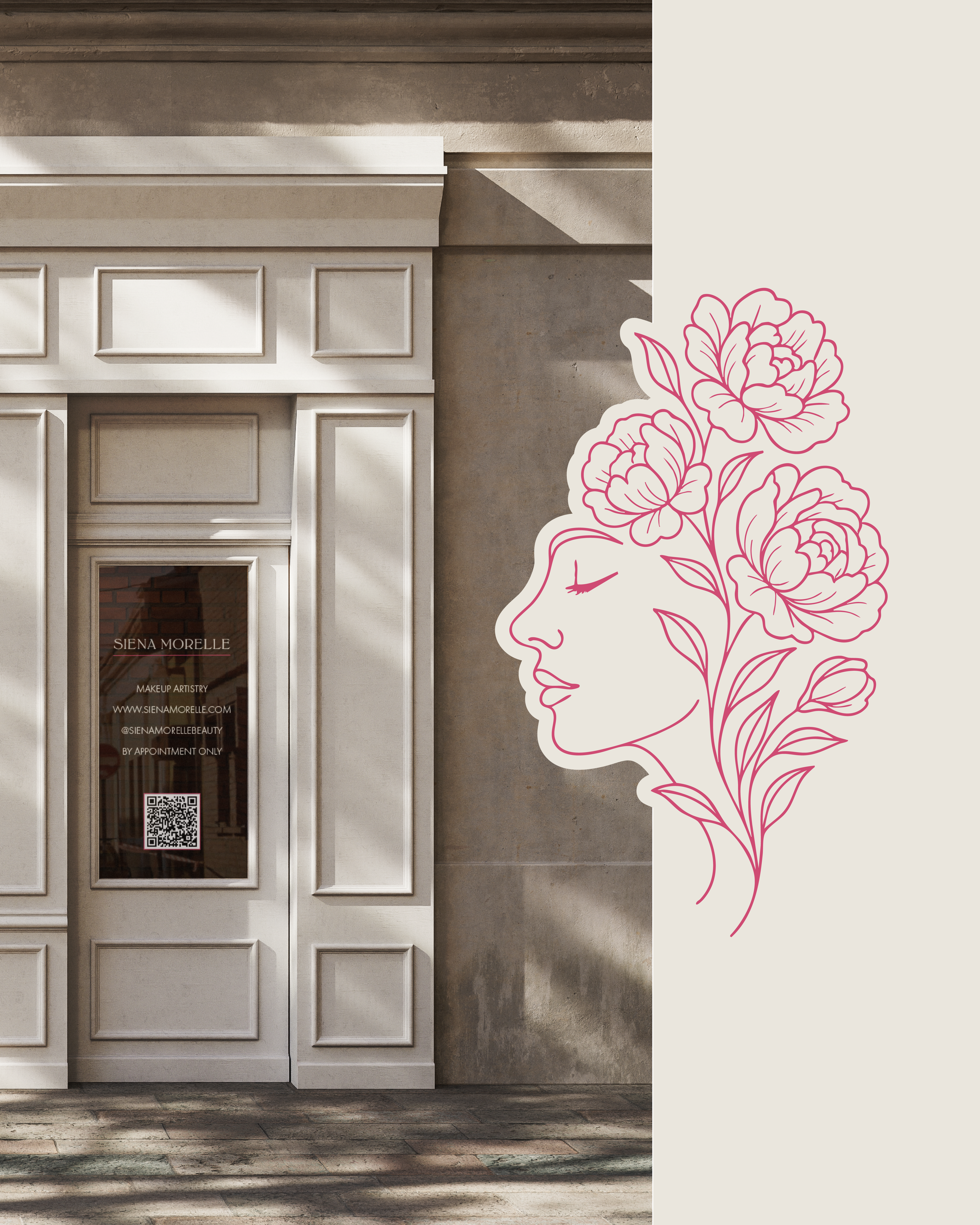 Window sticker design for a Make up Artist, Made by Graphicbyindy based in Nijmegen, Netherlands