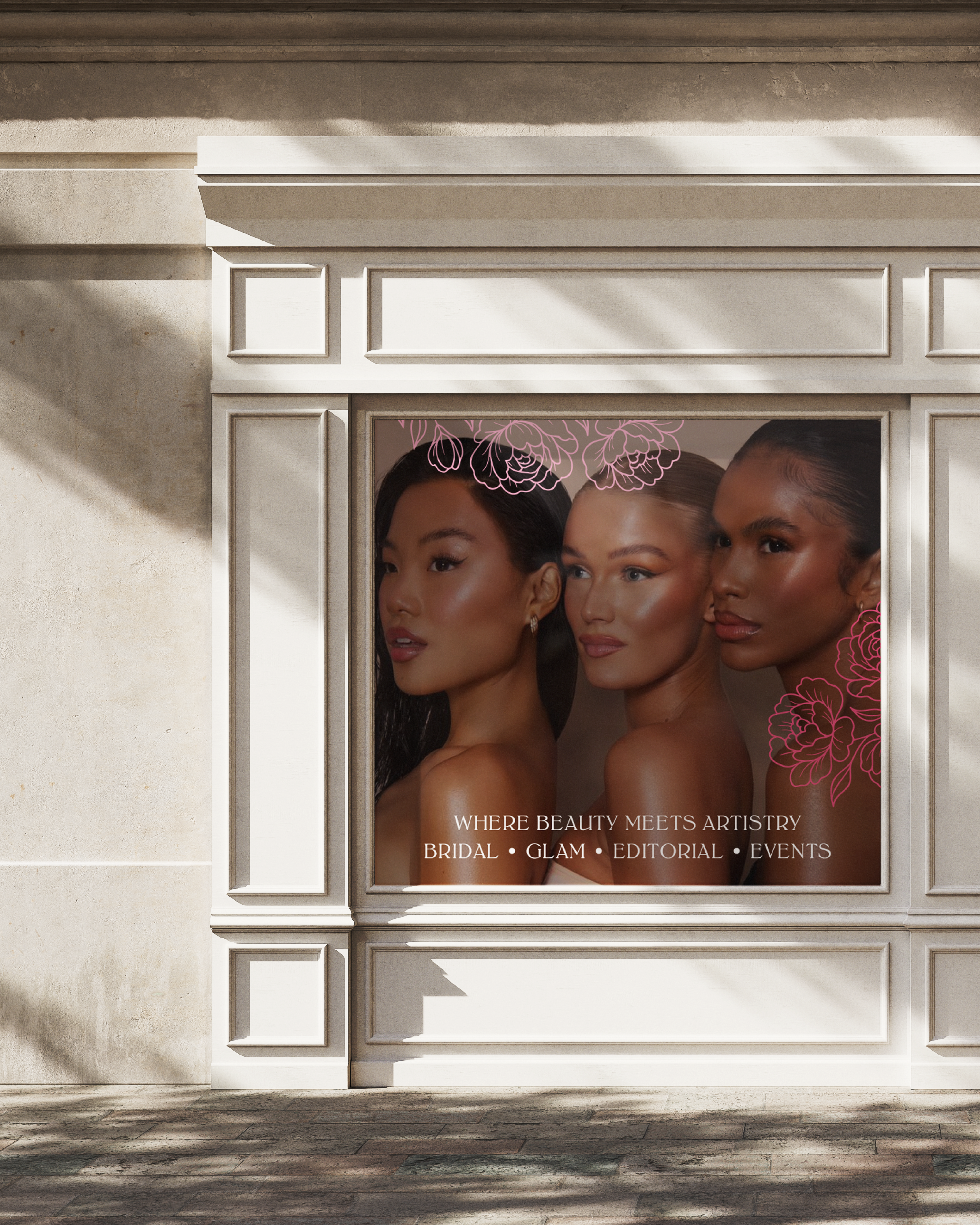 Window sticker design for a Make up Artist, Made by Graphicbyindy based in Nijmegen, Netherlands