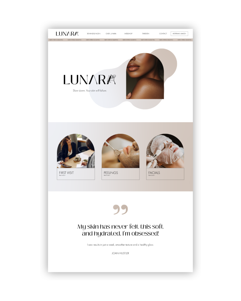 Lunara skin care branding